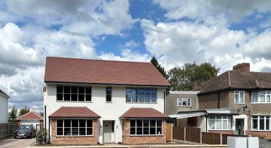black and white Steel Look Windows to an Oxford home