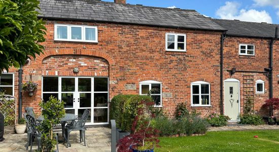 white heritage doors to a cheshire detached house