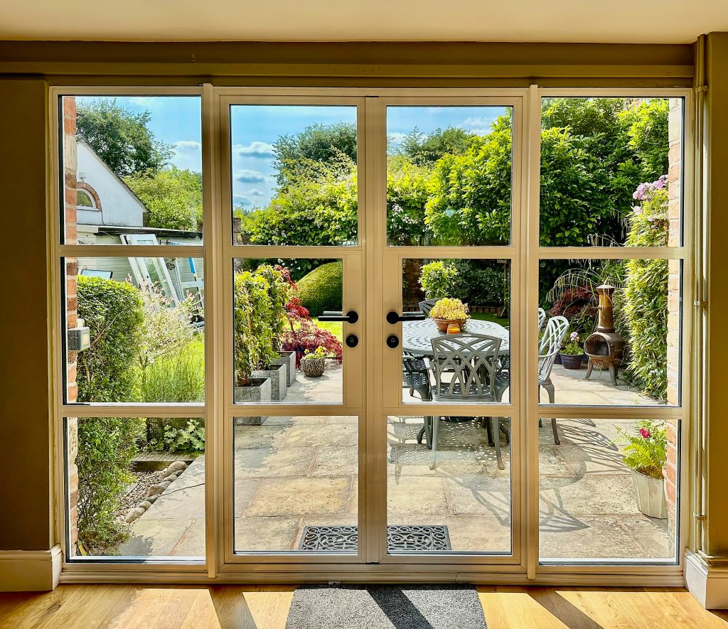 ad-55 heritage door internal shot with view of patio area