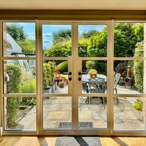 ad-55 heritage door internal shot with view of patio area